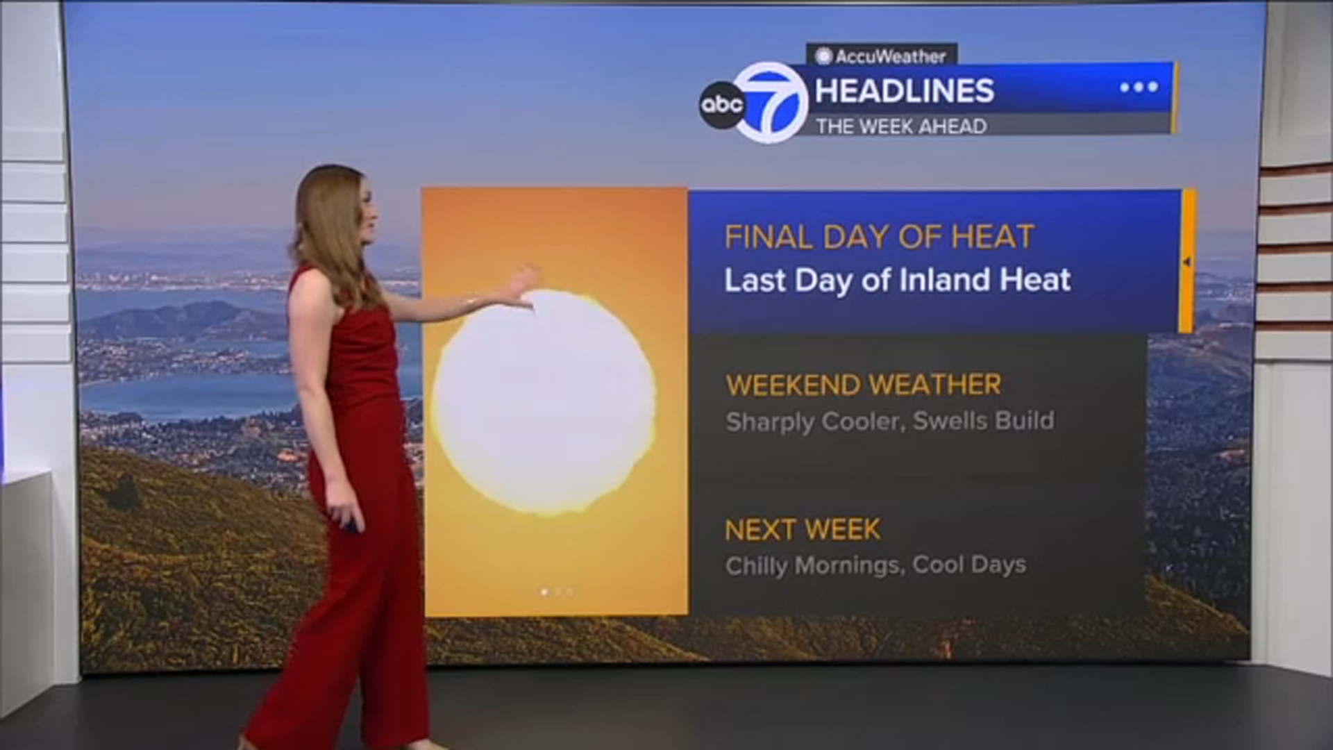 AccuWeather Forecast: Heat Advisory expires tonight; temps cool down into weekend
       — ABC 7 Bay Area, Monterey Community news