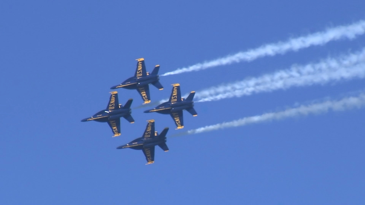 Blue Angels roar back over San Francisco Bay after Friday fog delay
       — ABC 7 Bay Area, Monterey Arts news